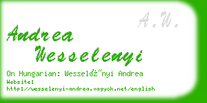 andrea wesselenyi business card